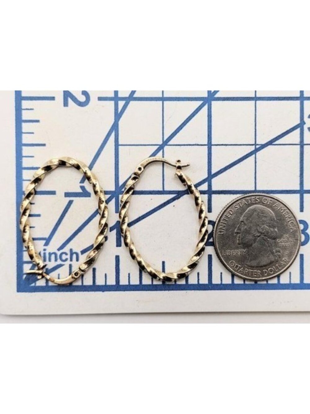 Gold Over Sterling Silver Twisted Hoop Earrings - Picture 4 of 4